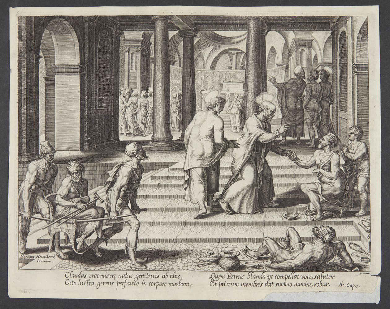 St. Peter heilt den Lahmen am schönen Tor von Philips Galle