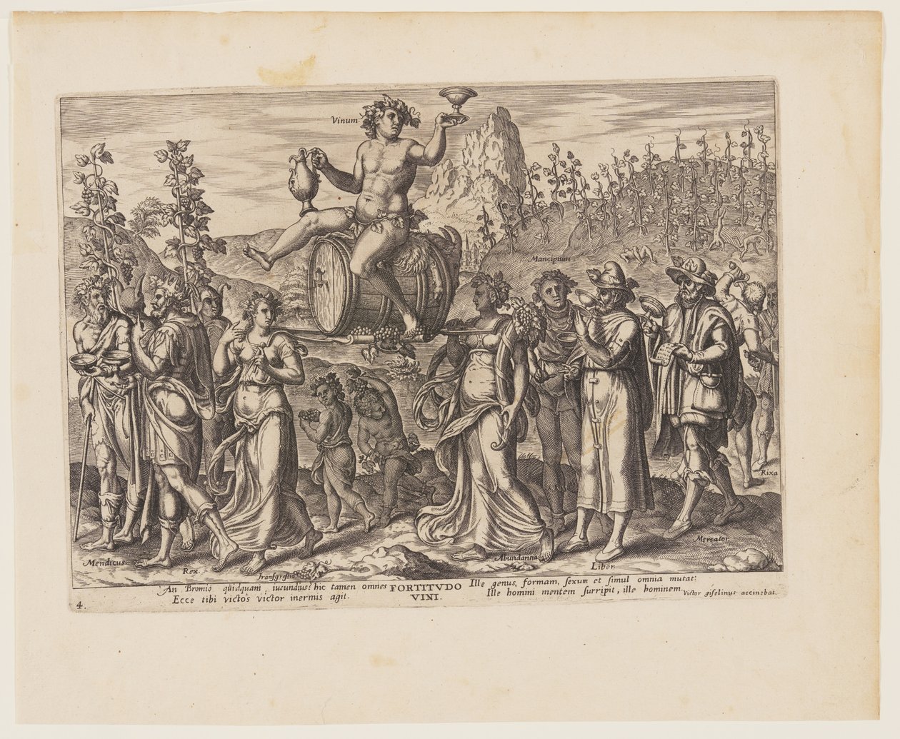 Die Macht des Weins [3 Esdras 3:19-23], aus Die vier stärksten Mächte von Philips Galle