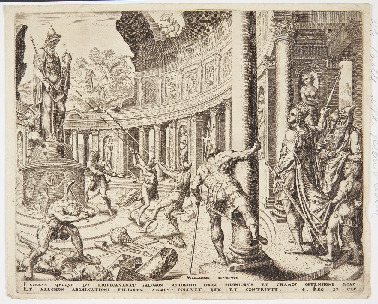 Die Zerstörung des Tempels von Ashtoreth, Chemosh und Milcom von Philips Galle