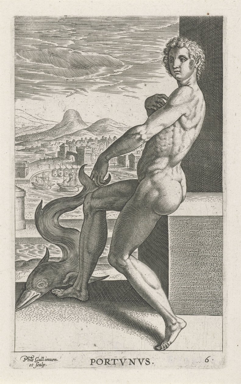 Meeresgott Portunus von Philips Galle