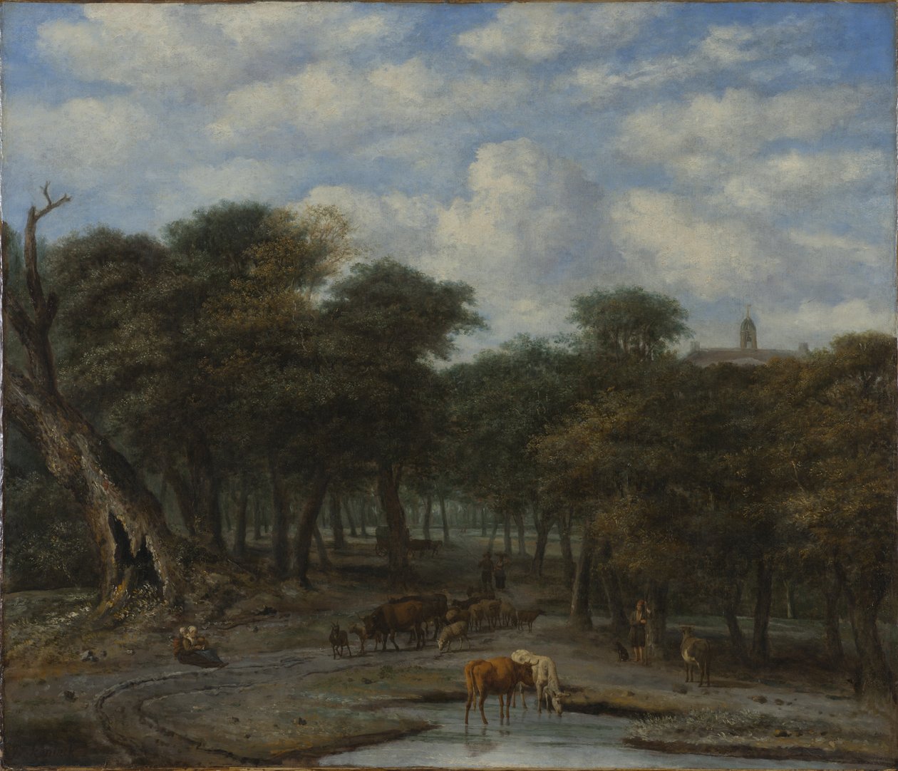 Waldlichtung mit Vieh von Philips Koninck