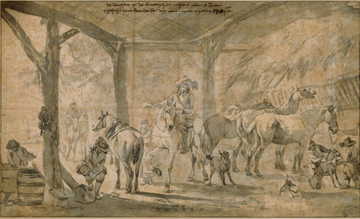 Ein Stallinterieur von Philips Wouwerman