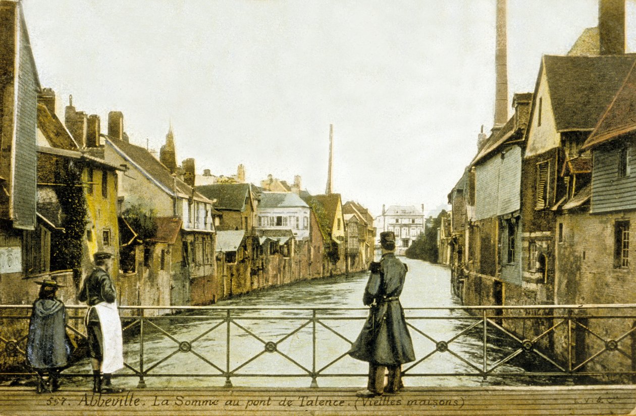 Fluss Somme und die Brücke von Talence, Abbeville, Frankreich von Photographer French