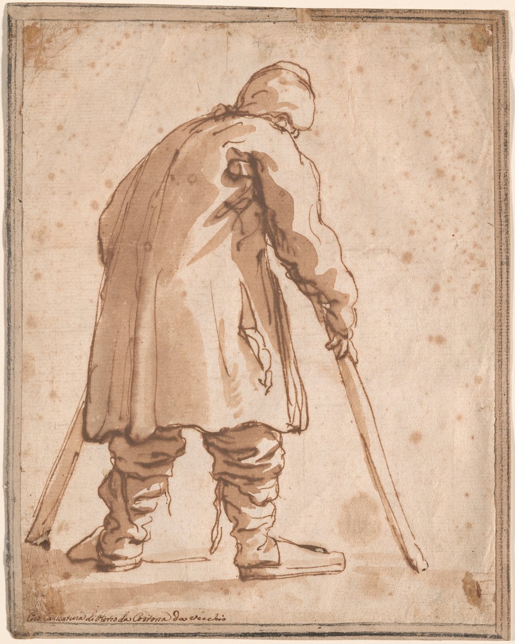 Karikatur eines Mannes, angeblich Pietro da Cortona von Pier Francesco Mola