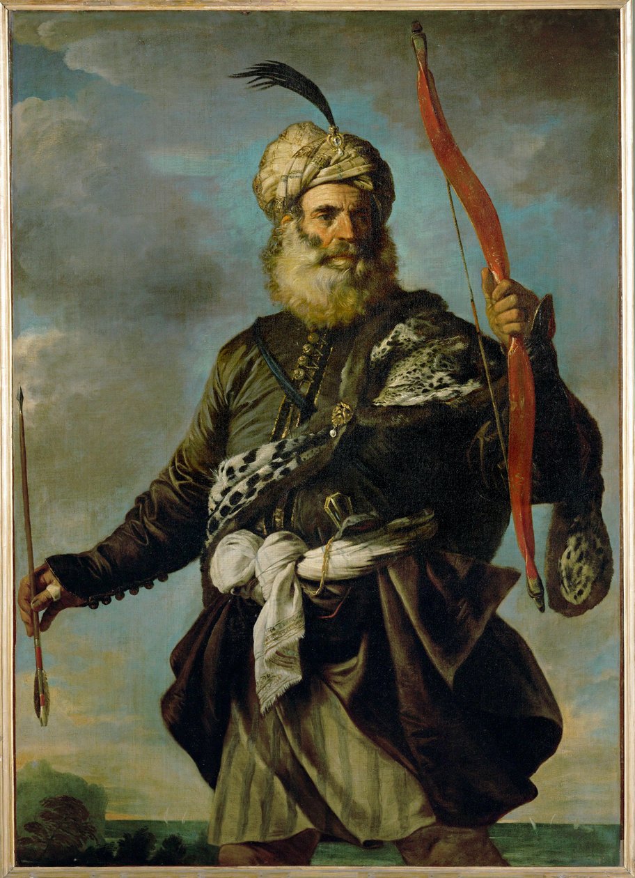 Orientalischer Krieger mit einem Bogen von Pier Francesco Mola