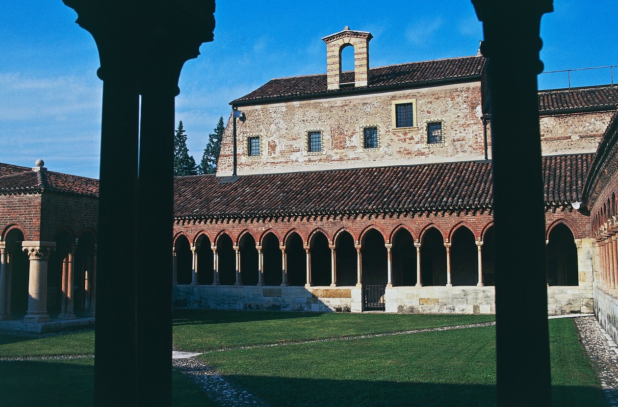 Kreuzgang, Basilika von St. Zeno (oder San Zeno Maggiore und San Zenone), Verona (UNESCO-Welterbeliste, 2000), Venetien, Italien von Blaise Nicolas Le Sueur