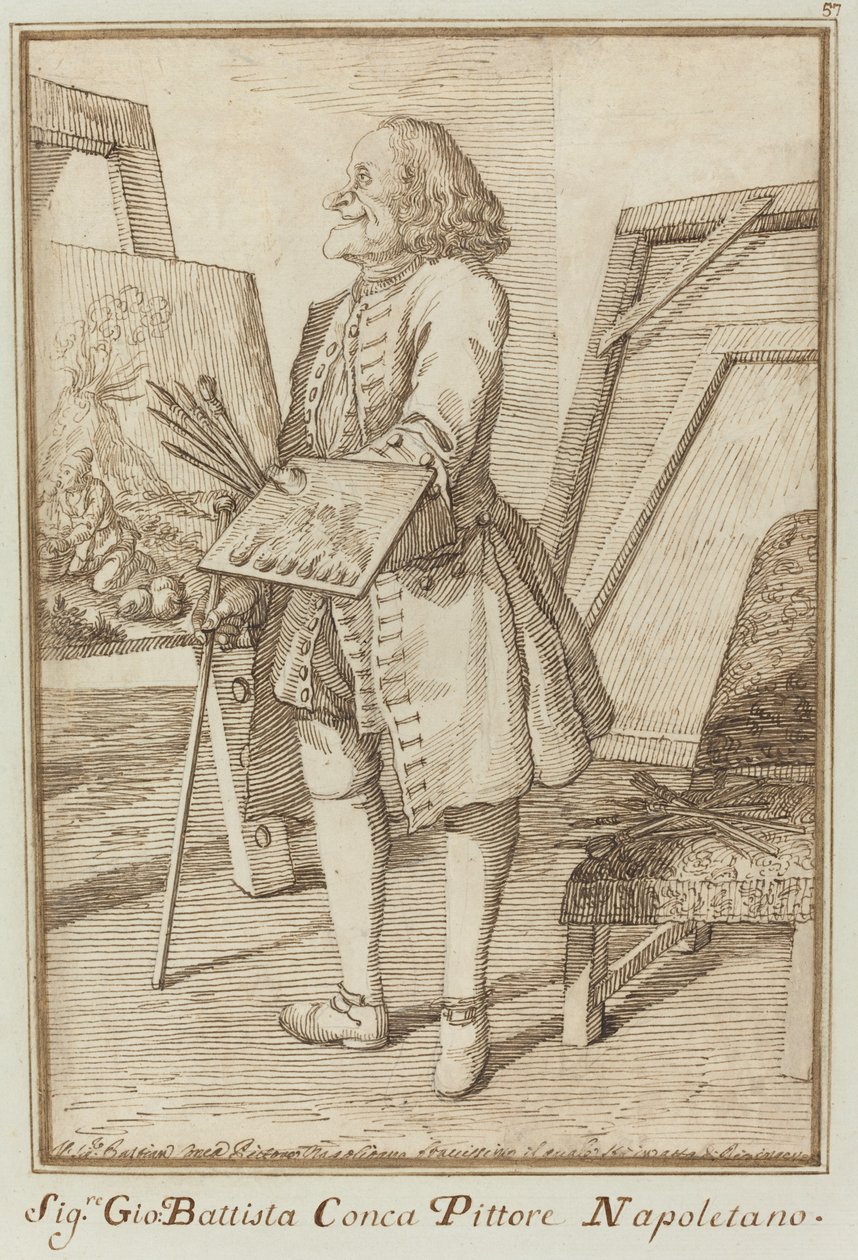 Signore Sebastiano Conca, neapolitanischer Maler von Pier Leone Ghezzi
