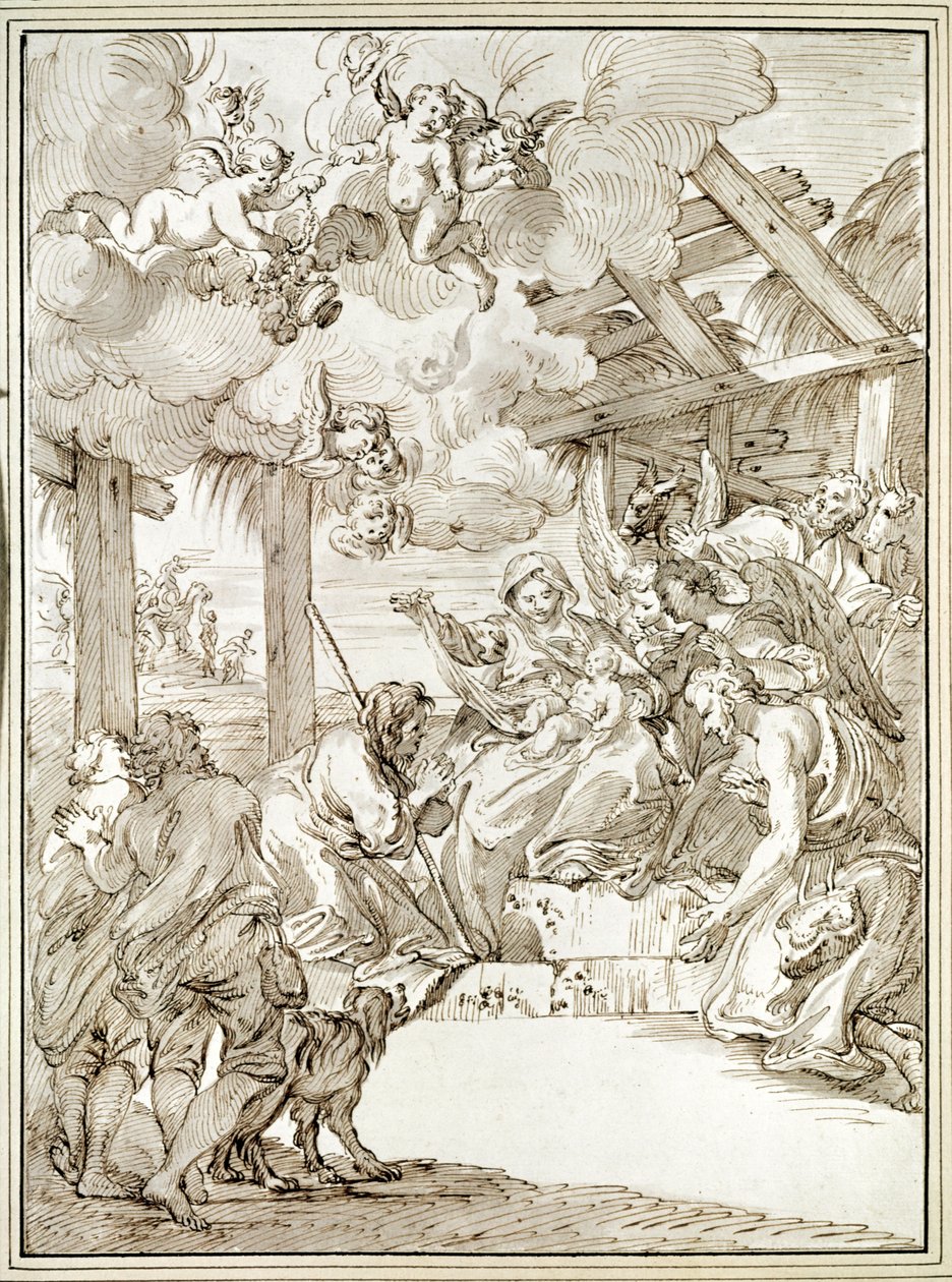 Die Anbetung der Hirten von Pier Leone Ghezzi