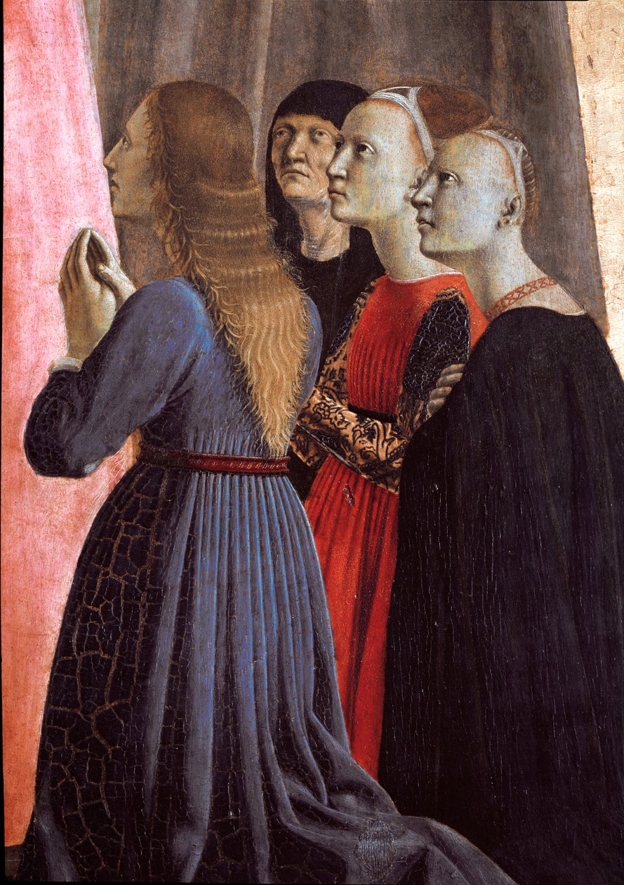 Polyptychon der Barmherzigkeit: Jungfrau der Barmherzigkeit, umgeben von Heiligen (Detail) von Piero della Francesca