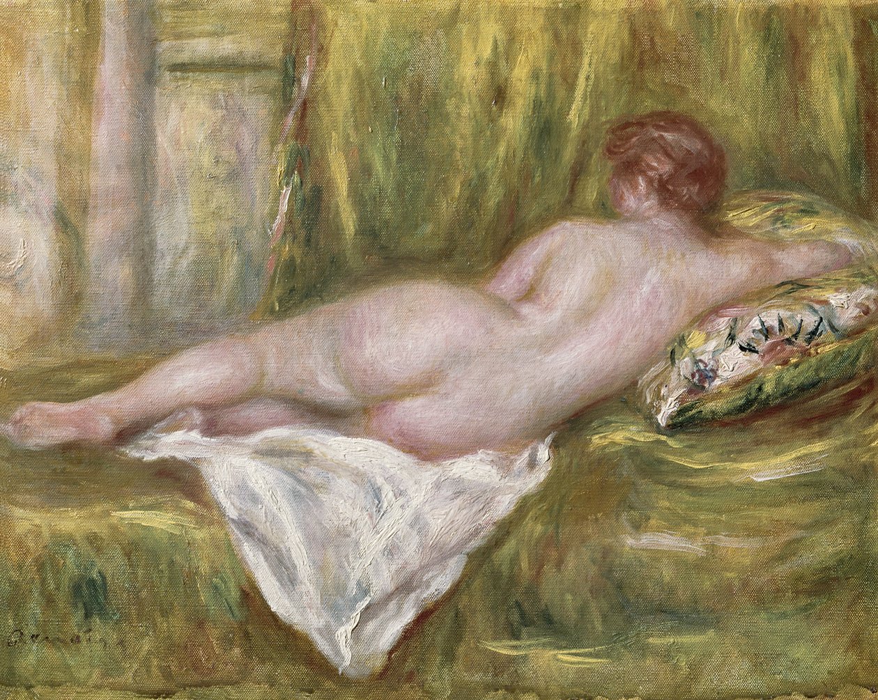 Liegender Akt von hinten, Ruhe nach dem Bad von Pierre Auguste Renoir