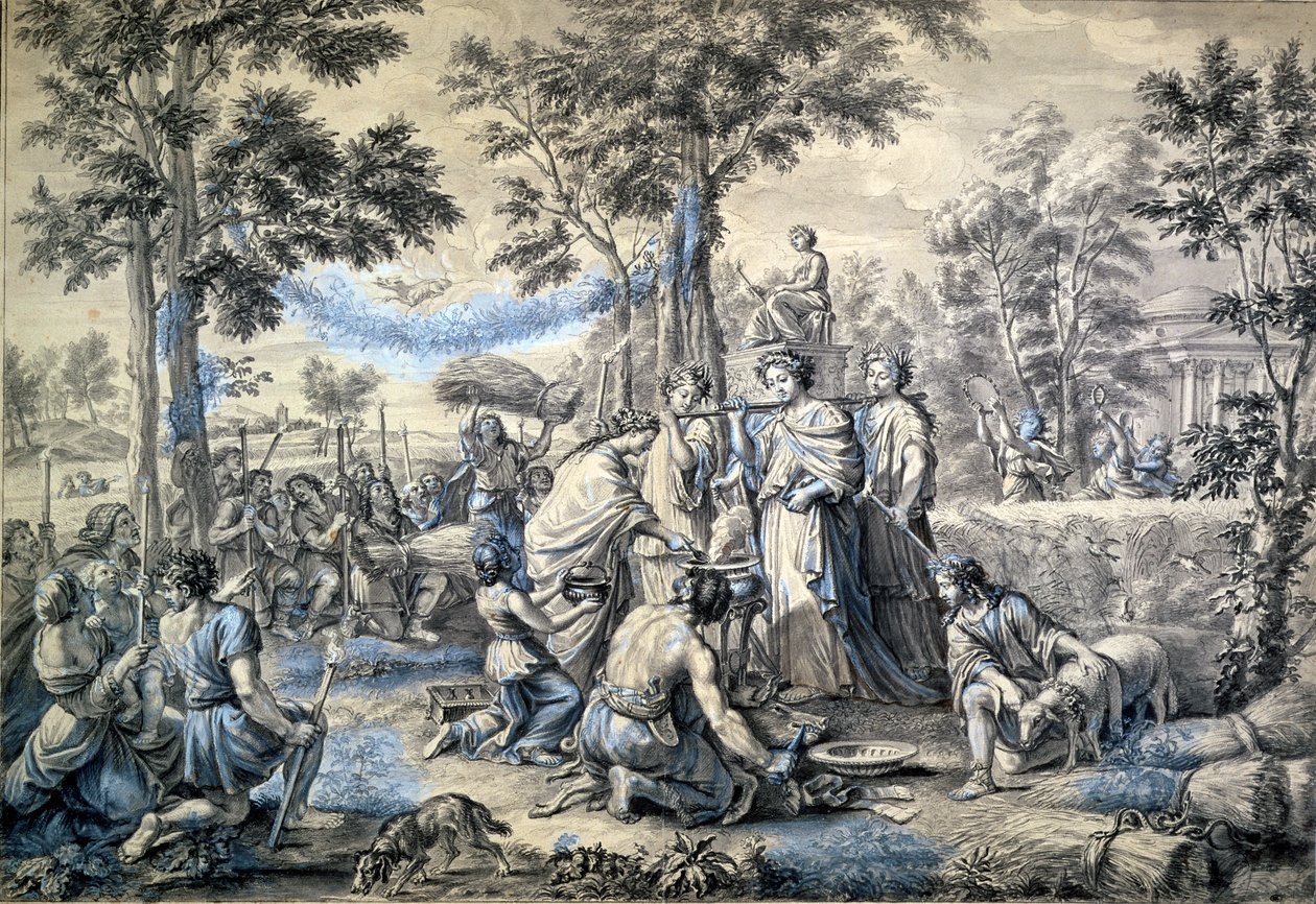 Sommer, Studie für eine Serie von Wandteppichen, hergestellt in der Gobelins-Manufaktur von Pierre Mignard