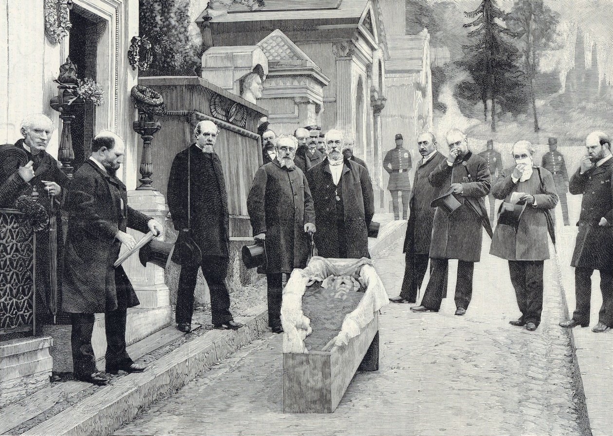 Exhumierung der Überreste von Rossini auf dem Père-Lachaise von Pierre Petit