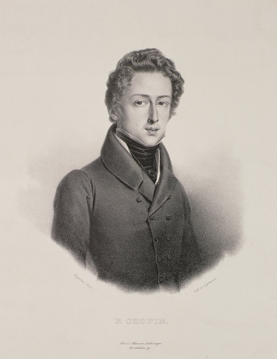 Frederic Chopin (1810-49), graviert von Gottfried Engelmann, 1833 von Pierre Roch Vigneron
