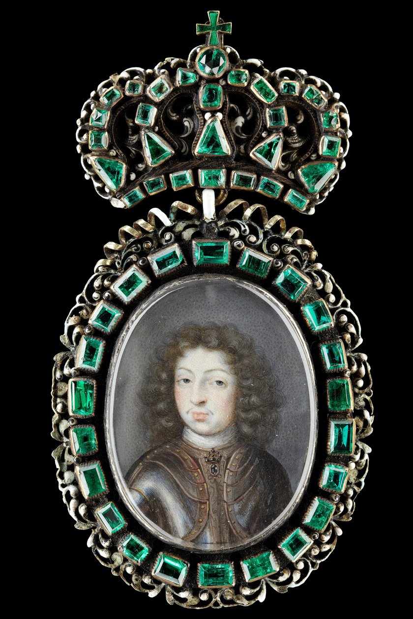 Miniaturporträt von Karl XI., König von Schweden 1660-1697 von Pierre Signac
