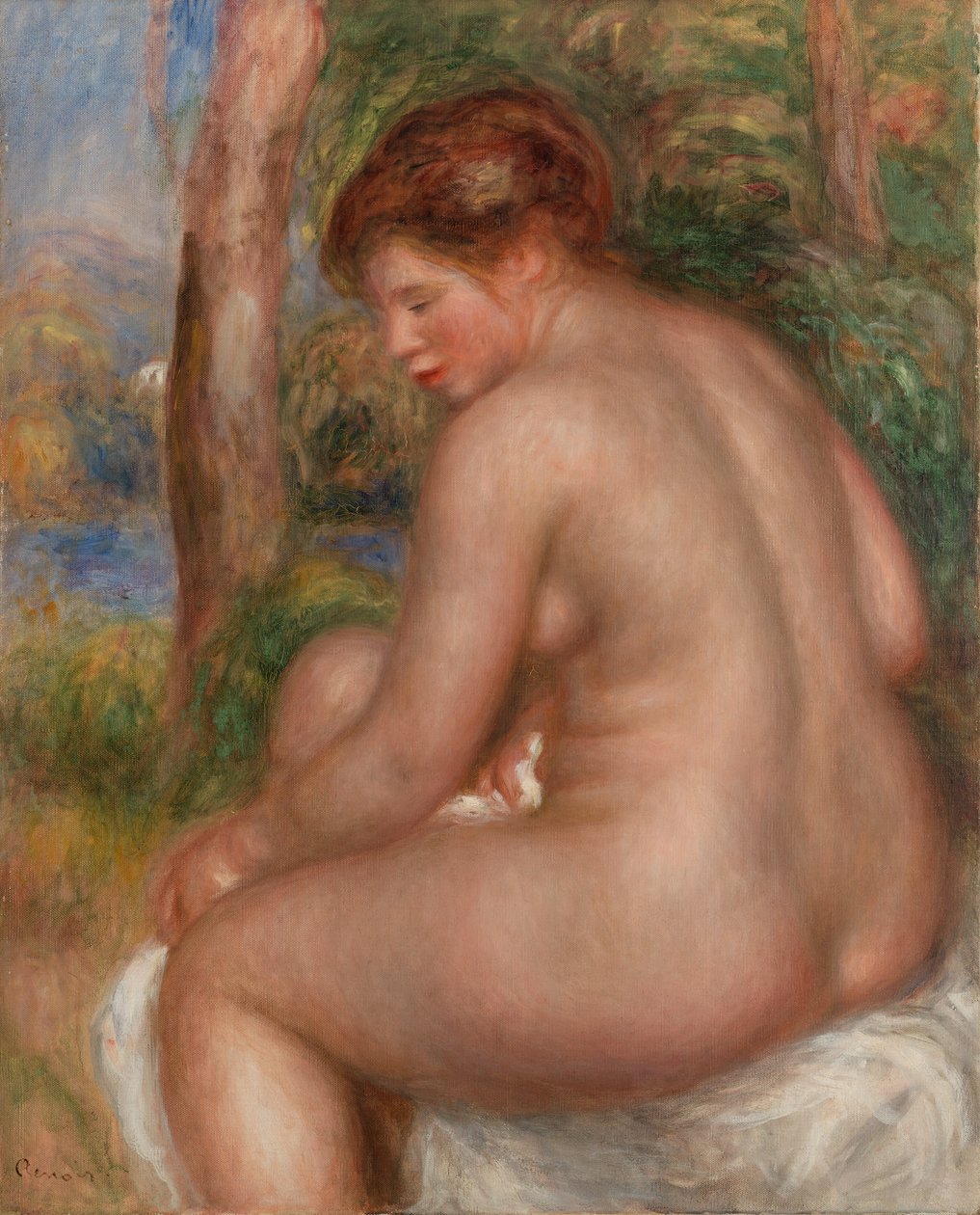 Badende in Dreiviertelansicht von Pierre-Auguste Renoir