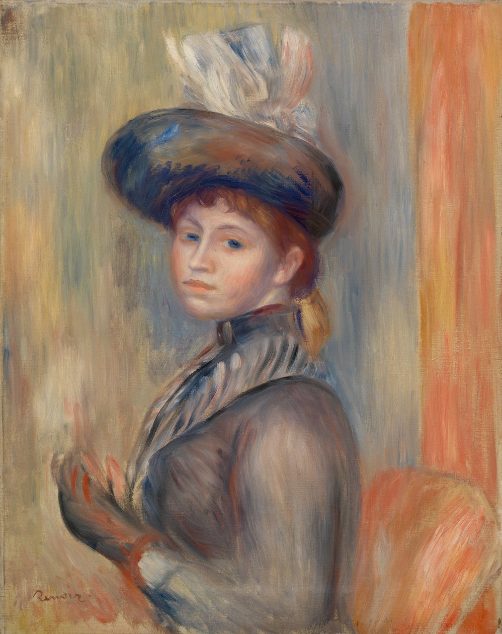 Mädchen in Grau-Blau von Pierre-Auguste Renoir