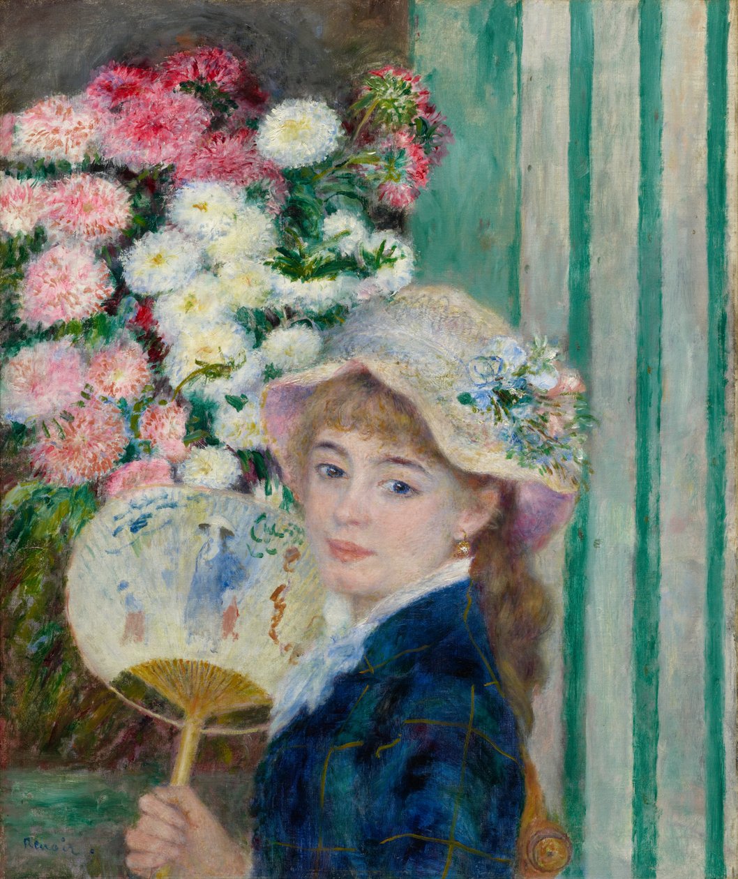 Frau mit Fächer von Pierre-Auguste Renoir