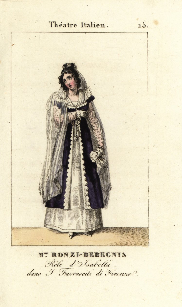 Mme. Ronzi-Debegnis in I Fuoruscit di Firenze, Théâtre Italien, 1819 von Pierre Charles Baquoy