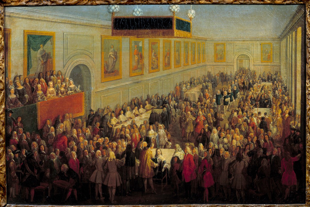 Fest des Sakramentes von Ludwig XV im erzbischöflichen Palast von Reims am 25. Oktober von Pierre Denis Martin