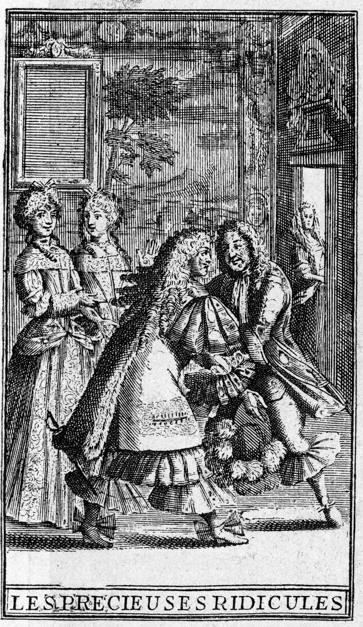 Les Précieuses ridicules von Molière (Die lächerlichen Preziösen) Gravuren von Pierre Brissart für die Ausgabe von 1682. von Pierre (after) Brissart