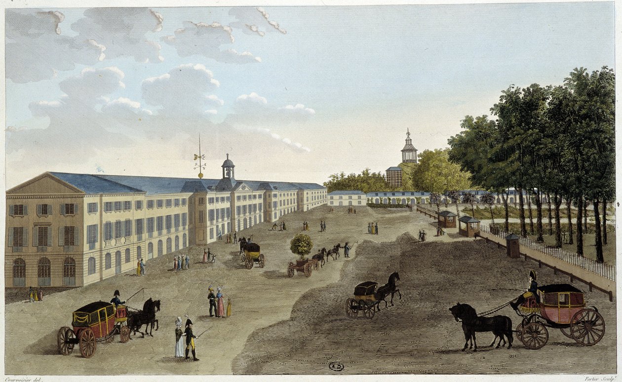 Ansicht der neuen Galerie des Naturkundemuseums des Jardin des Plantes - in „Vues de Paris“ von Courvoisier von Pierre (after) Courvoisier