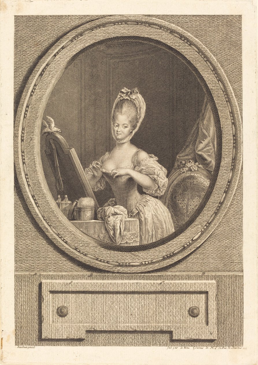 Ihre Taille ist bezaubernd von Pierre Adrien Le Beau after Pierre Antoine Baudouin