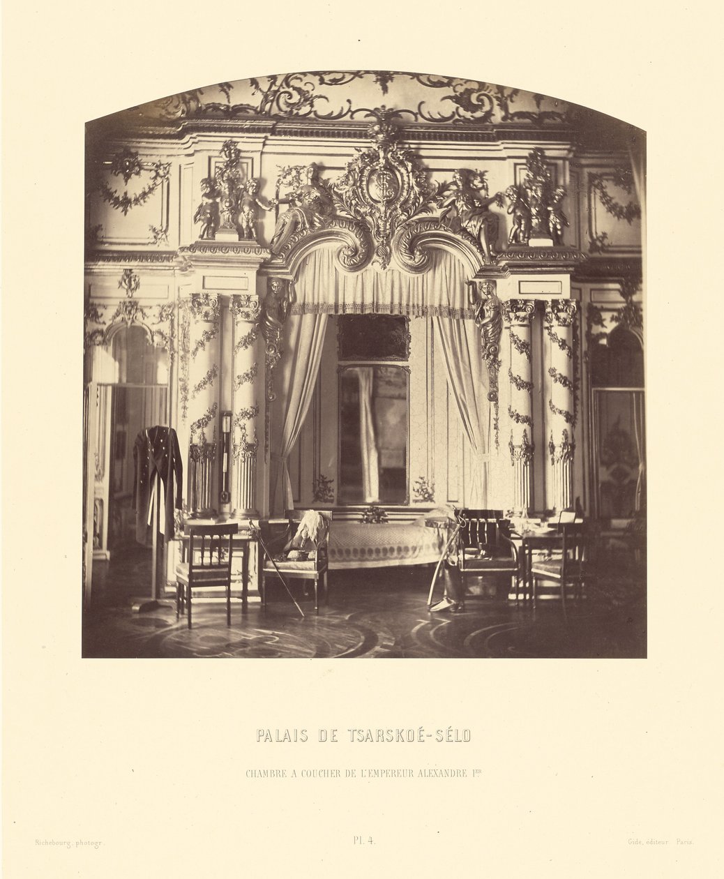 Palast von Zarskoje Selo, Schlafzimmer von Kaiser Alexander I. von Pierre Ambrose Richebourg