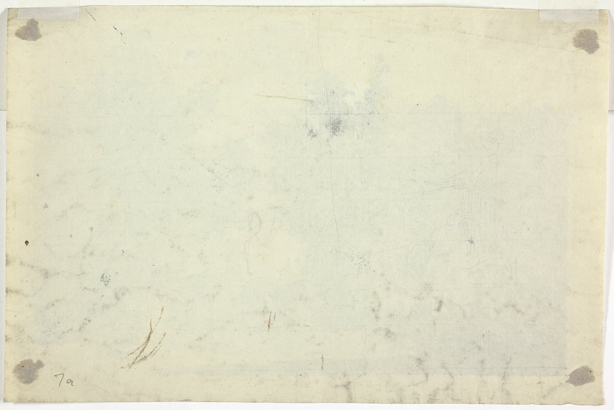 Skizze eines Gartens mit einer Leiter von Pierre Antoine Mongin