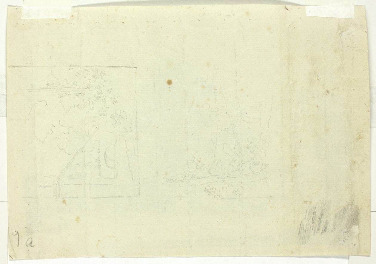 Zwei Skizzen eines Parks von Pierre Antoine Mongin