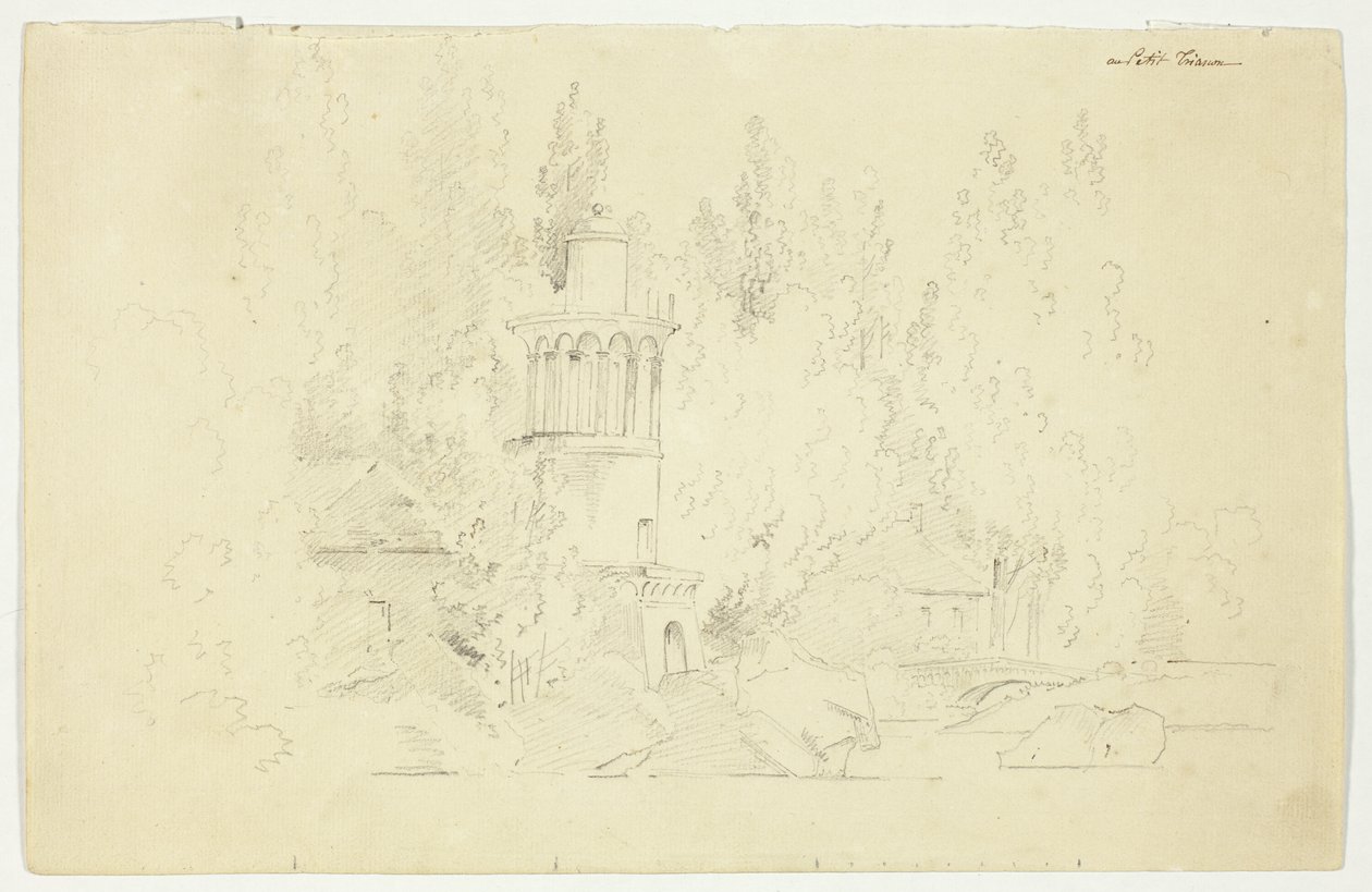 Blick auf den Park von Versailles: Petit Trianon von Pierre Antoine Mongin