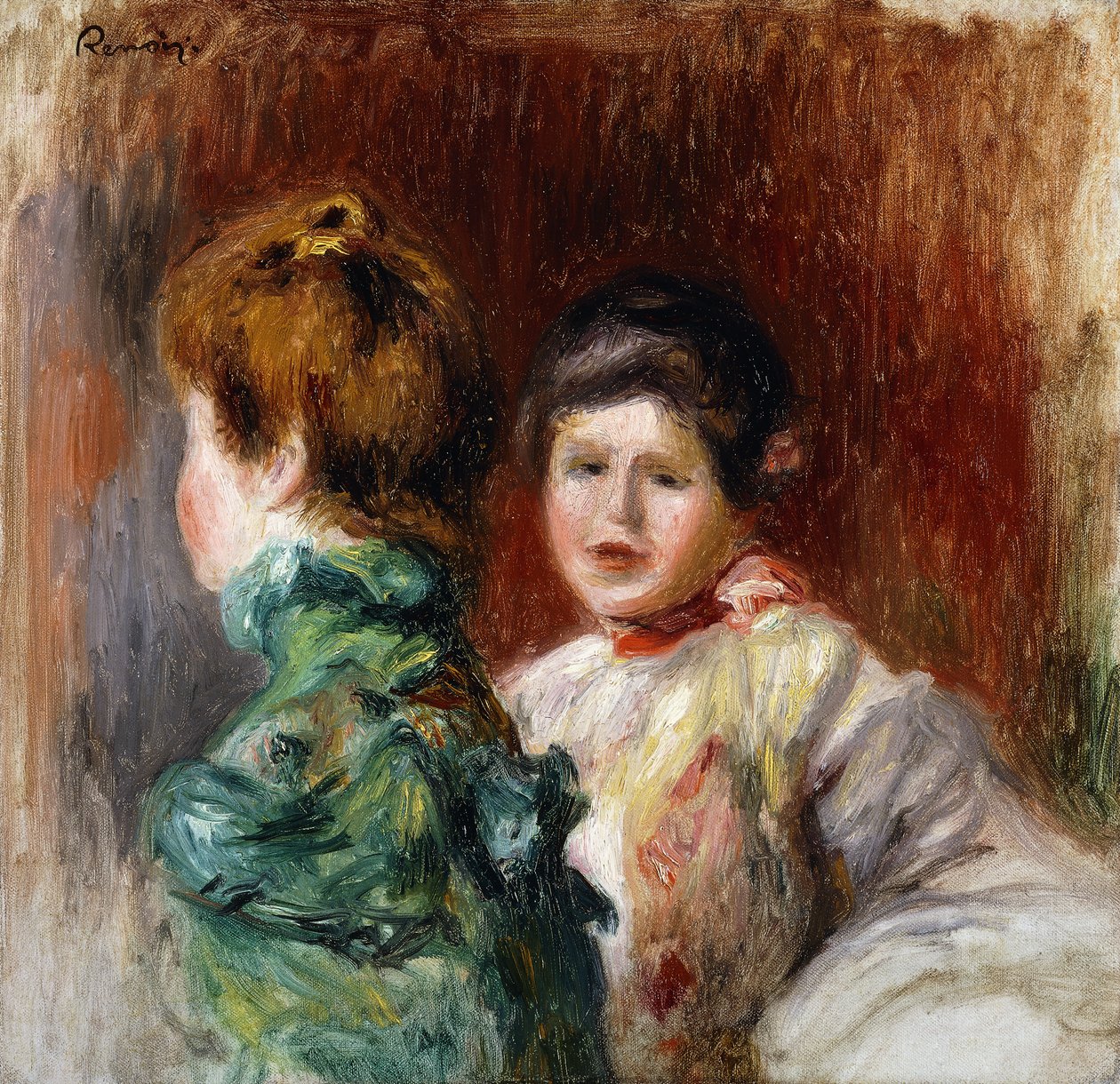 Skizze der Köpfe zweier Frauen von Pierre Auguste Renoir