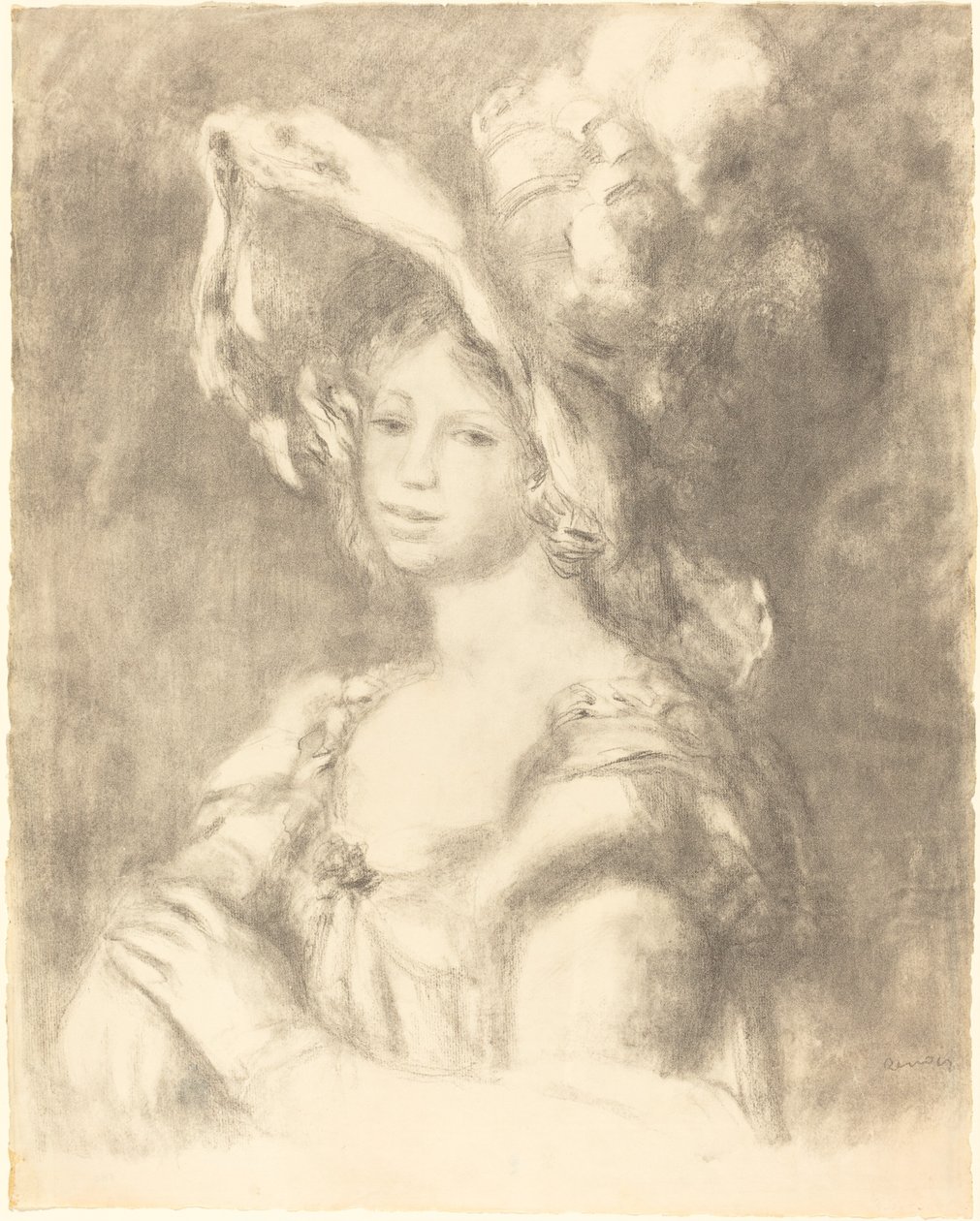 Büste einer jungen Frau Jeune femme en buste, 1892 von Pierre Auguste Renoir