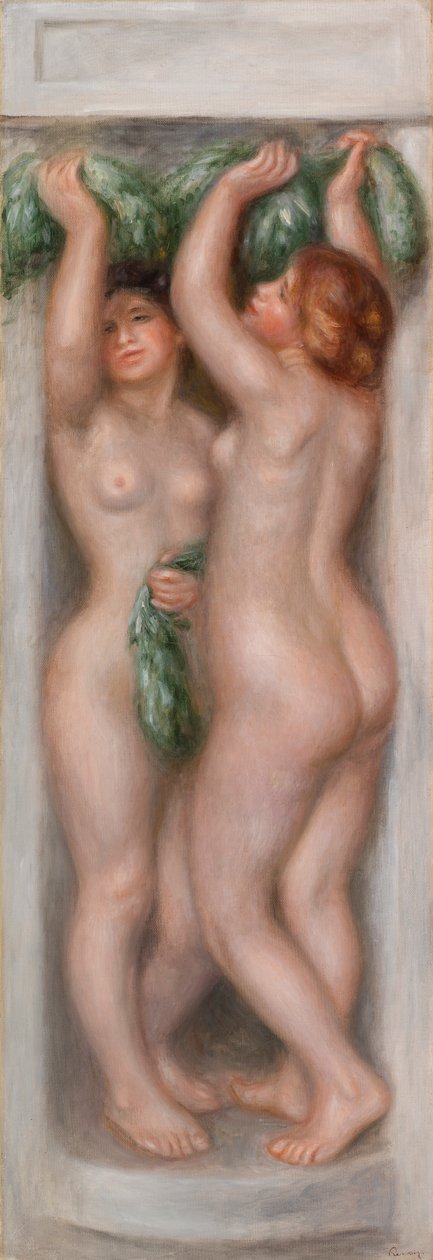 Karyatiden; auch genannt Zwei Badende (dekoratives Paneel) von Pierre Auguste Renoir