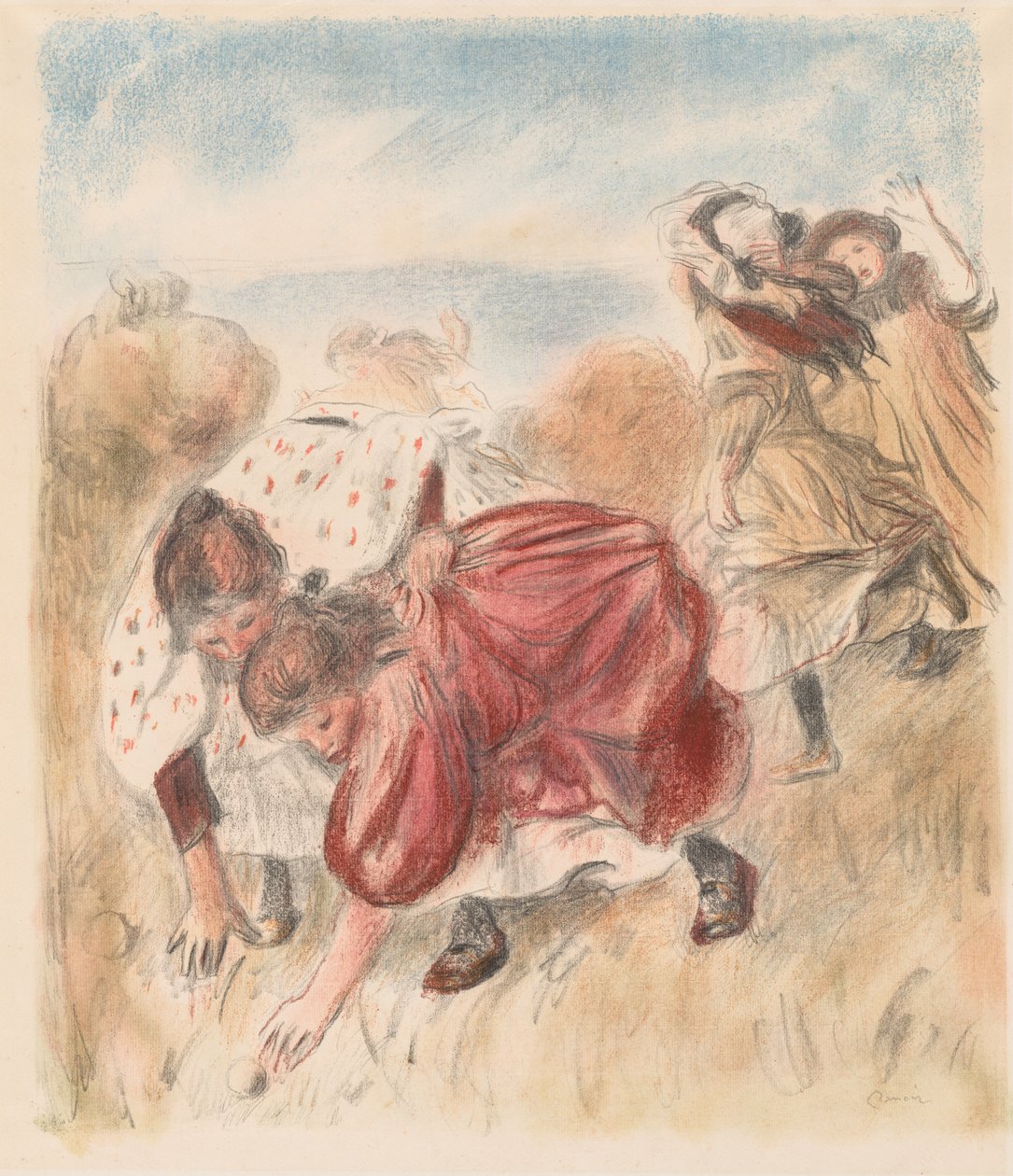Kinder spielen Ball von Pierre Auguste Renoir