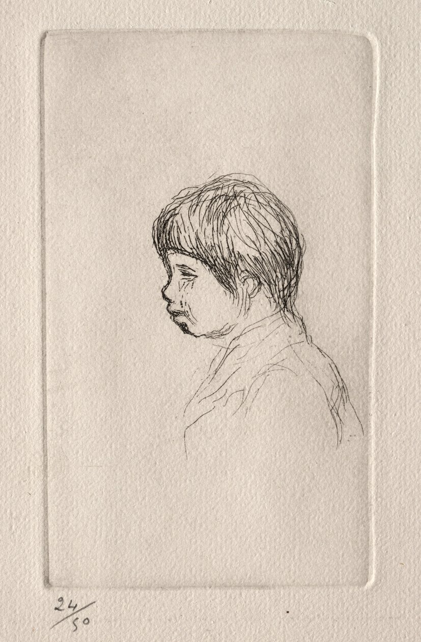 Claude Renoir, im Profil von Pierre Auguste Renoir