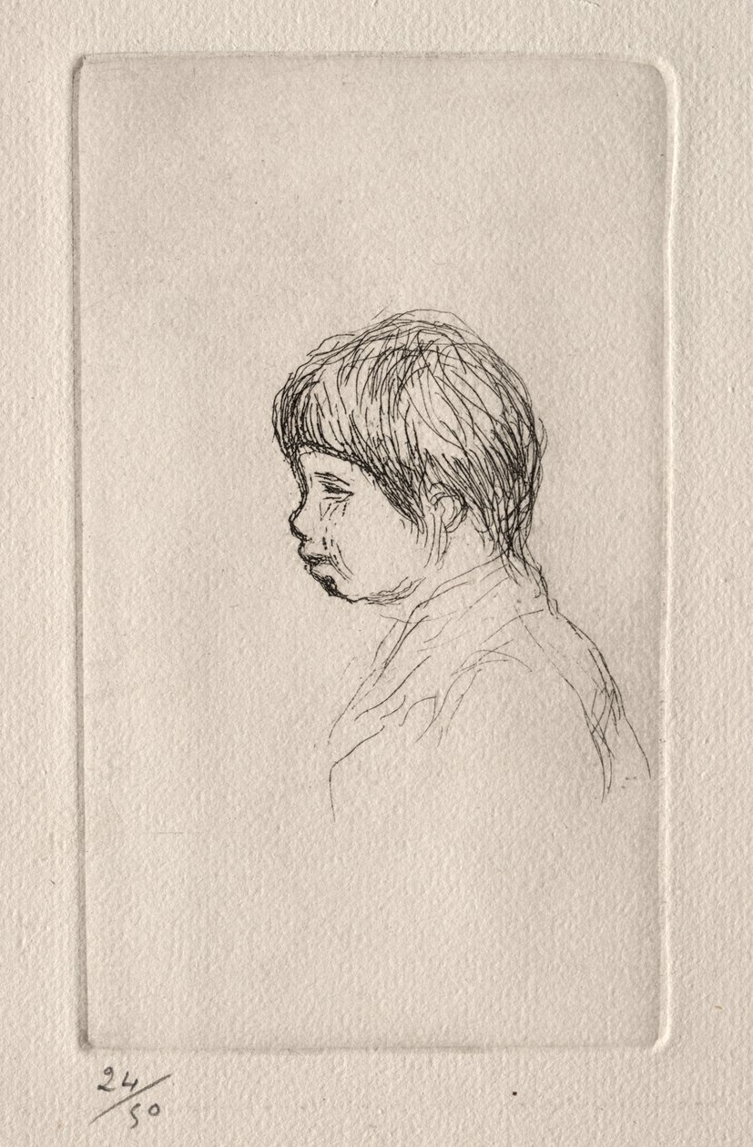 Claude Renoir, der Sohn des Künstlers, im Profil von Pierre Auguste Renoir