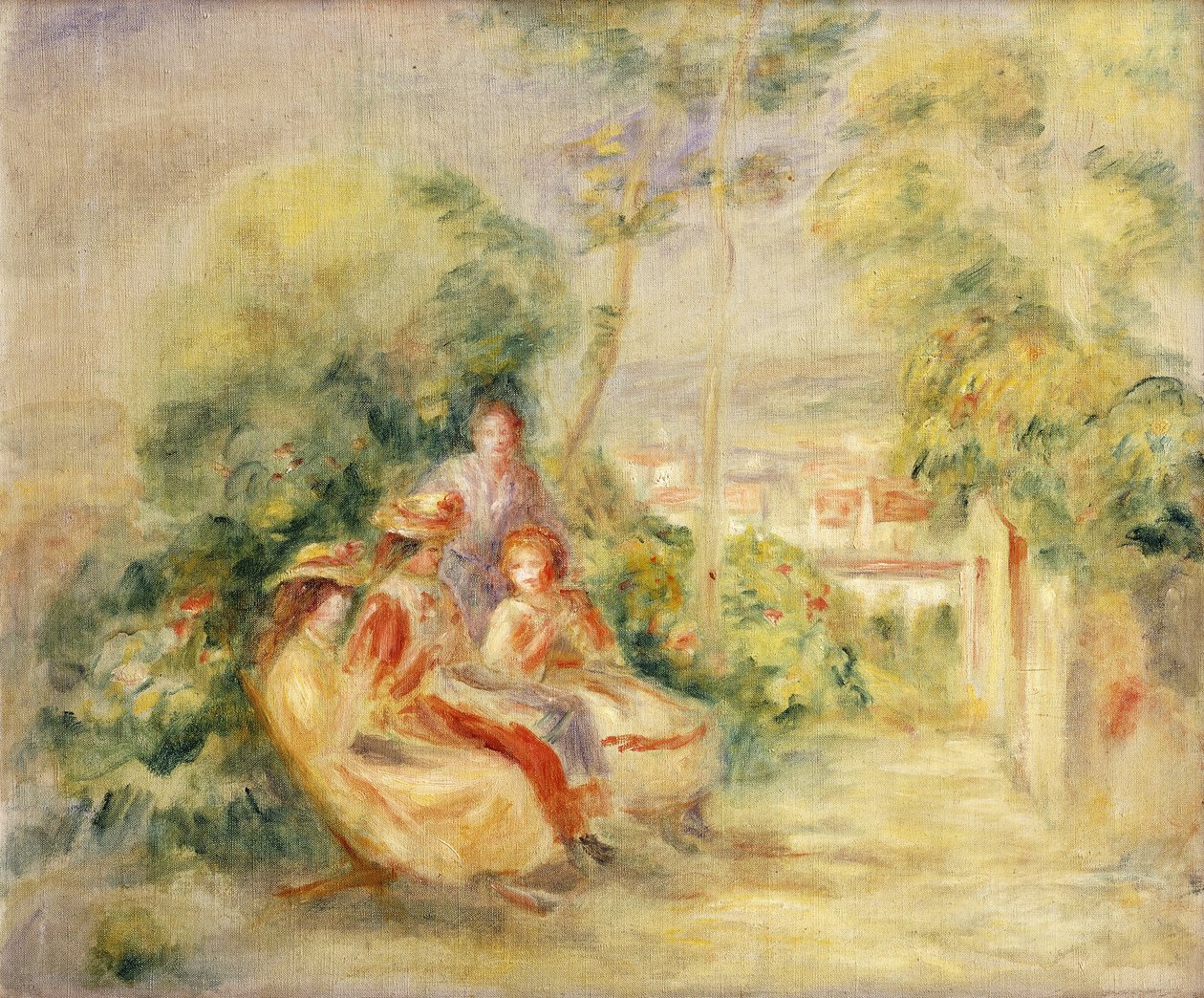 Mädchen im Garten von Pierre Auguste Renoir