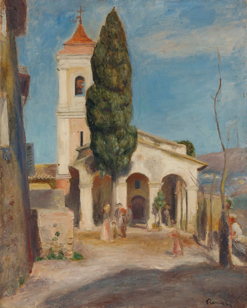 La Chapelle Notre-Dame de Protection au Haut-de-Cagnes von Pierre Auguste Renoir