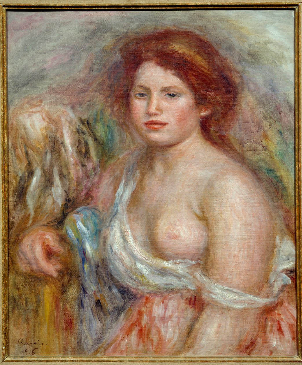 Porträt des Modells in Büste, Gemälde von Pierre Auguste Renoir von Pierre Auguste Renoir
