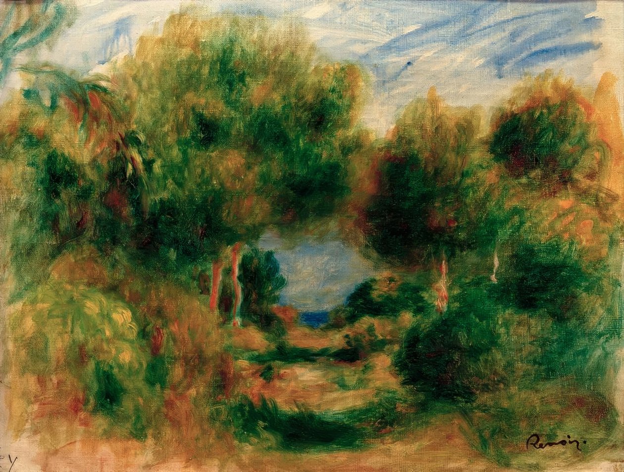 Ausgang des Waldes, Meer im Hintergrund von Pierre Auguste Renoir