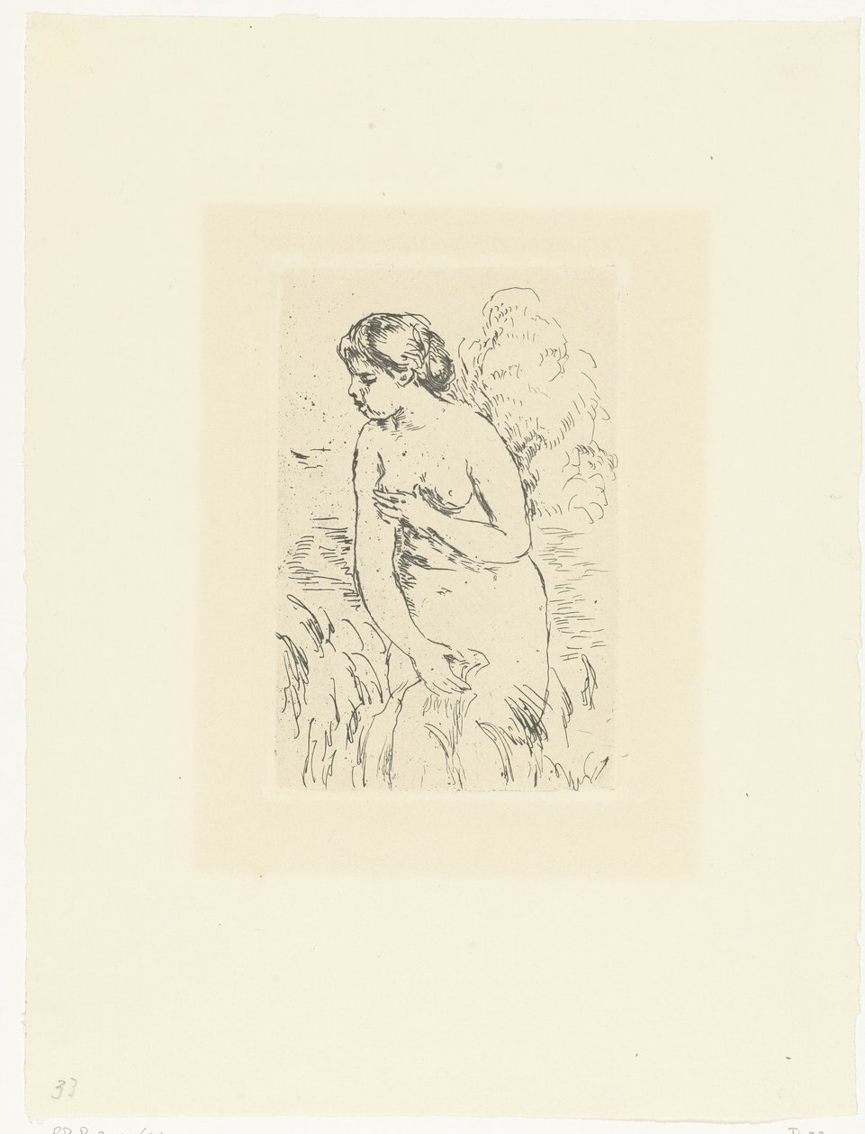 Stehende nackte Frau oder Badende von Pierre-Auguste Renoir