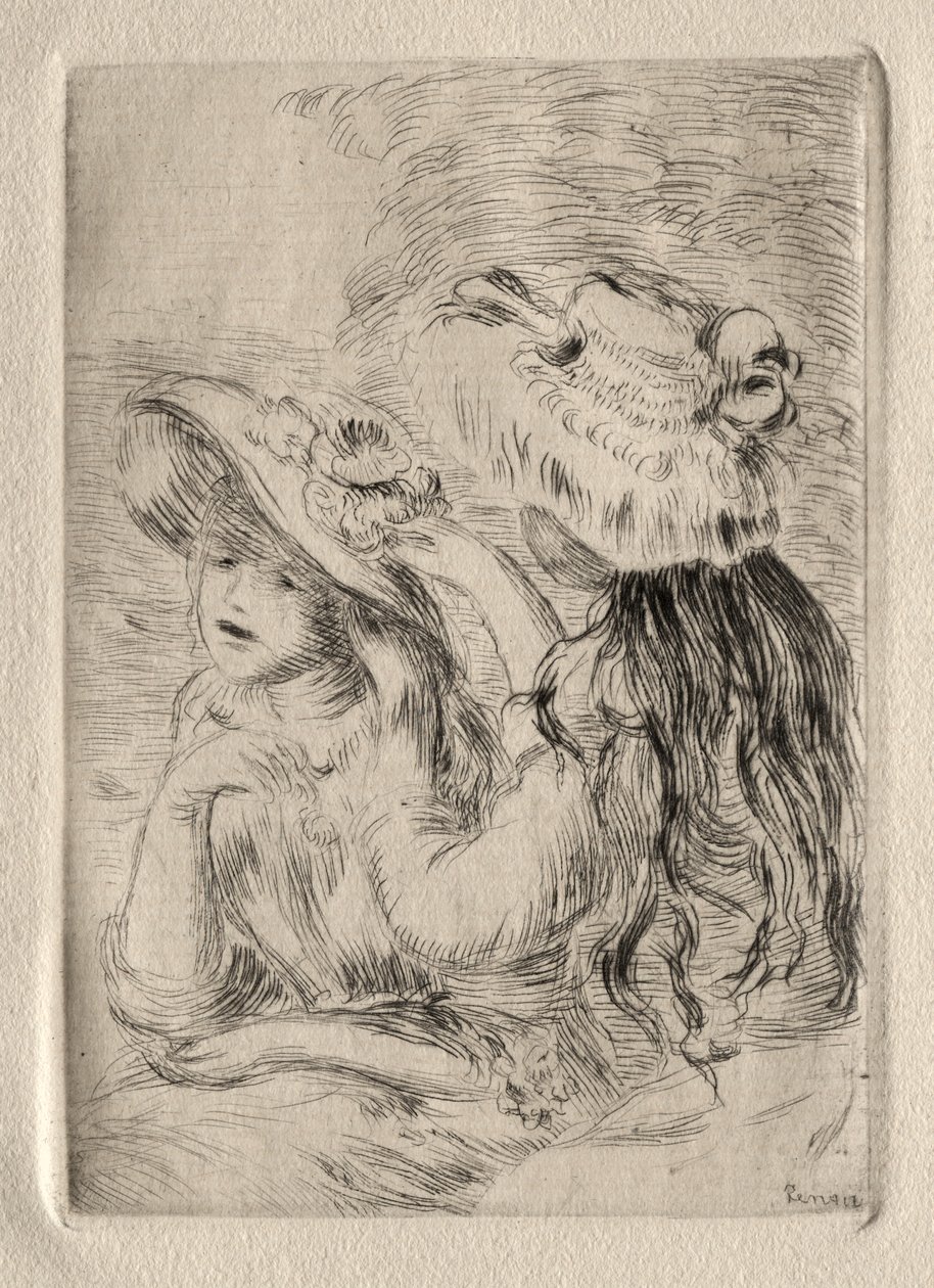 Die Hutnadel (Berthe Morisots Tochter und ihre Cousine), 1. Platte von Pierre Auguste Renoir