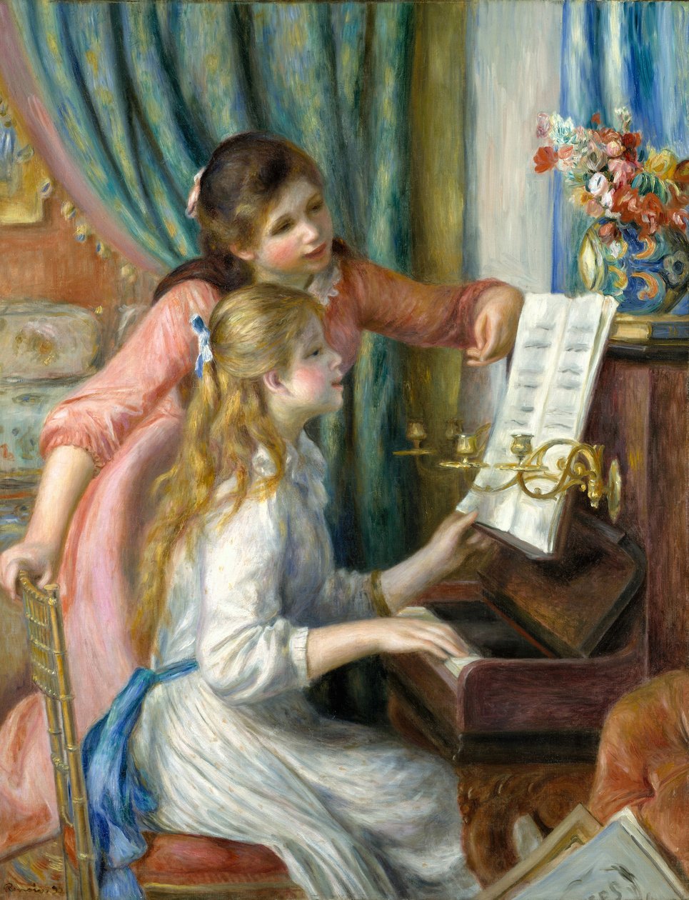 Zwei junge Mädchen am Klavier, 1892 von Pierre Auguste Renoir