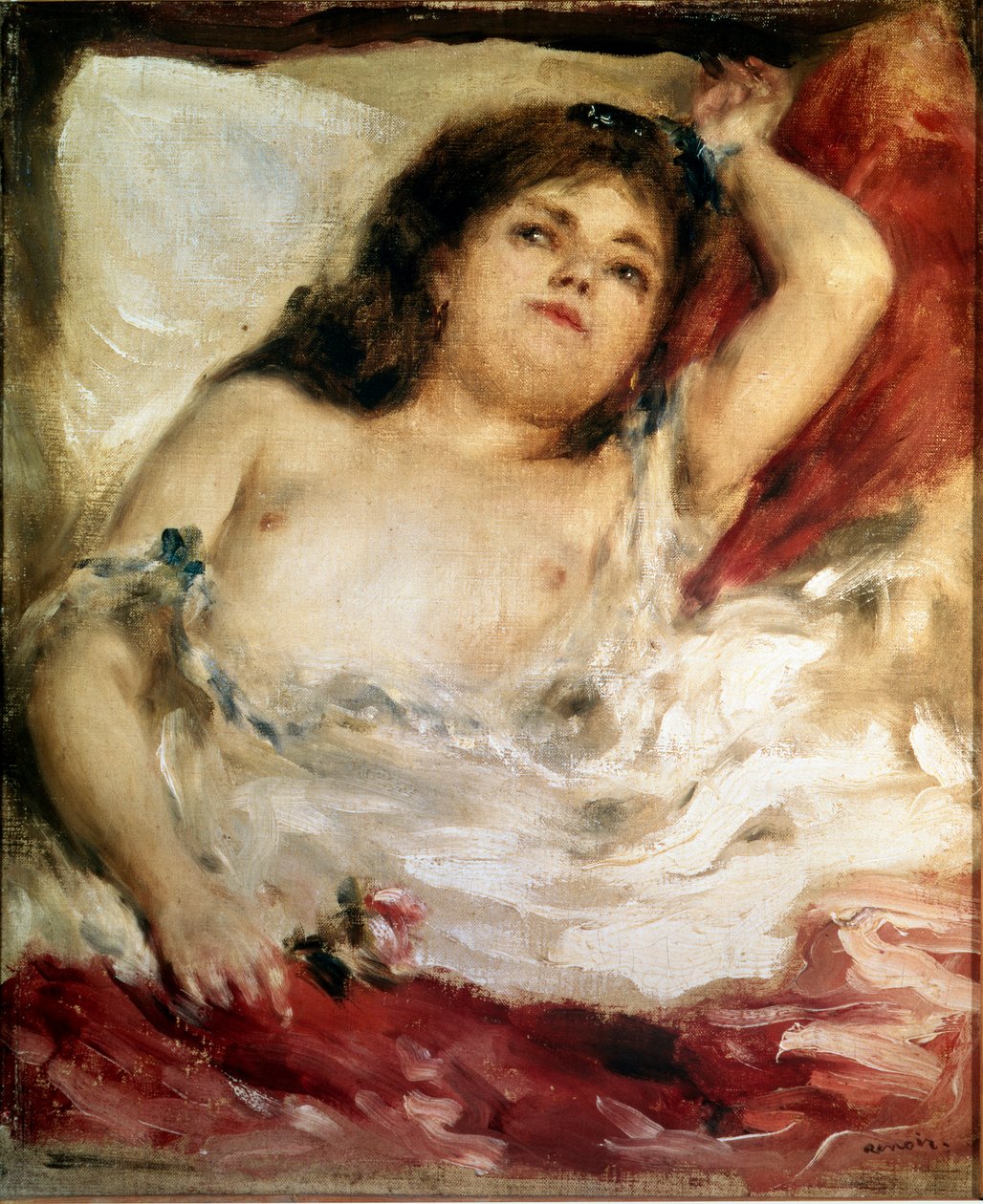 Frau streckt sich: die Rose von Pierre Auguste Renoir