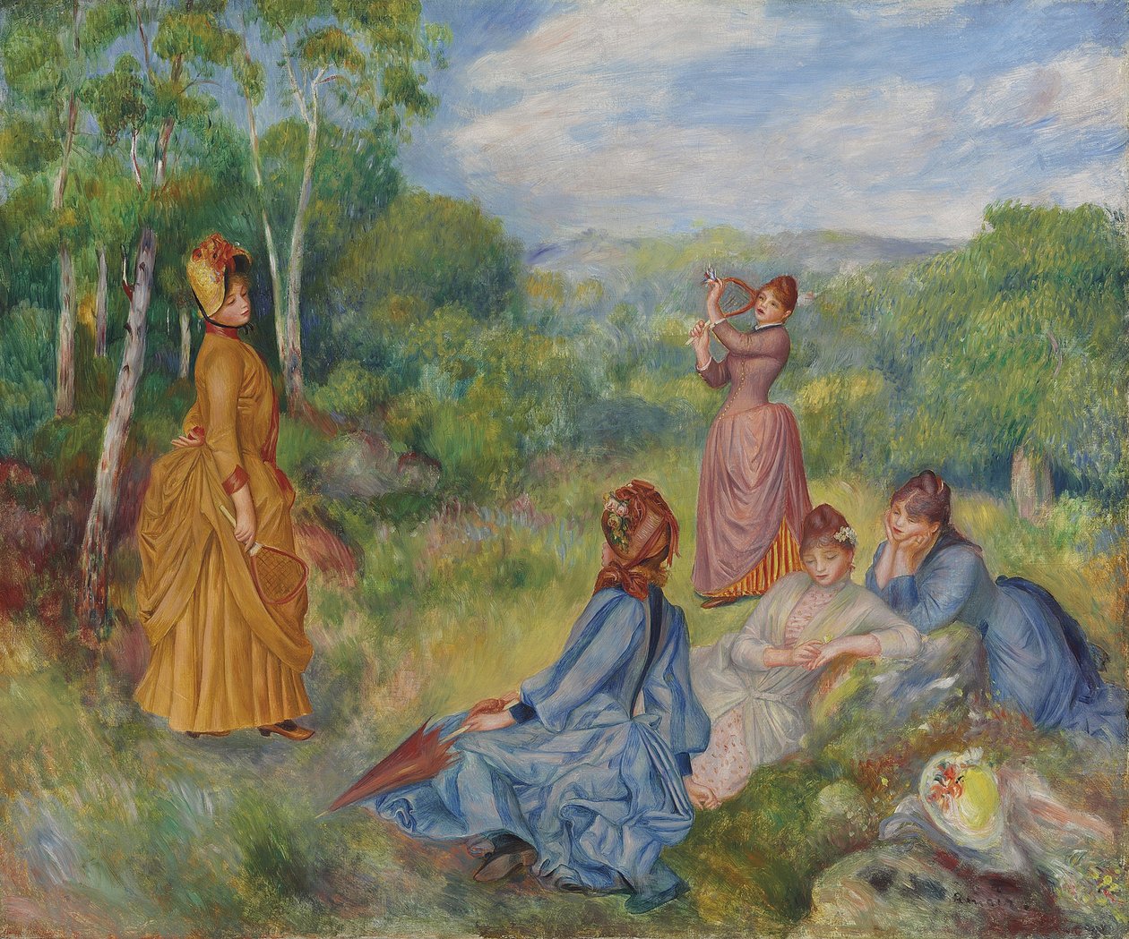 Junge Damen spielen Badminton, ca. 1887 von Pierre Auguste Renoir