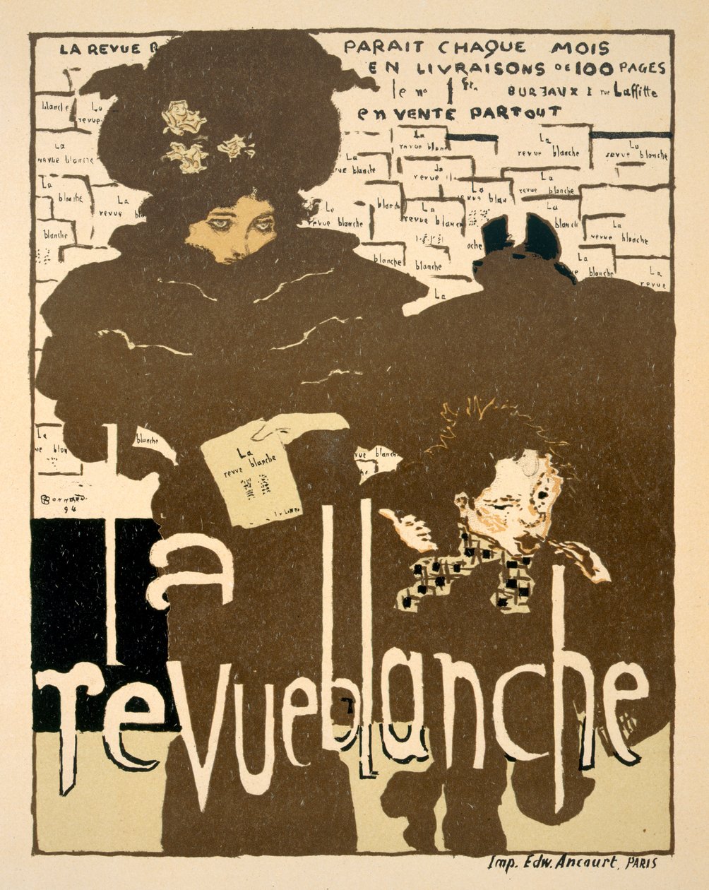 La Revue Blanche, Plakat zur Werbung für die erste Ausgabe des berühmten Monatsmagazins, 1894 von Pierre Bonnard