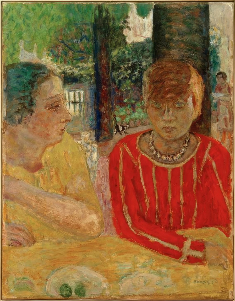 Reine Natanson und Marthe Bonnard im roten Mieder von Pierre Bonnard