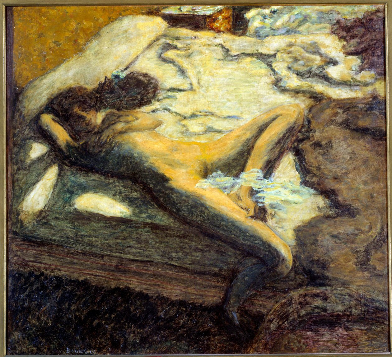 Die träge nackte junge Frau, die auf einem Bett liegt von Pierre Bonnard