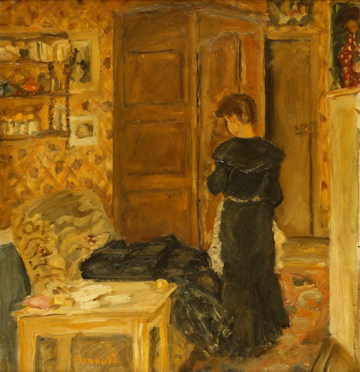 Frau im Innenraum von Pierre Bonnard