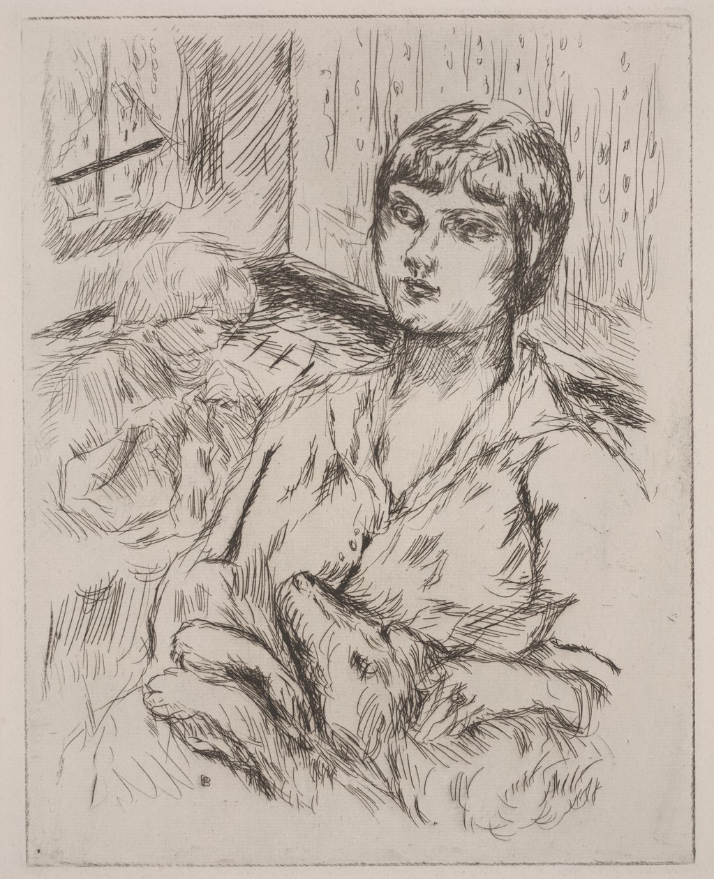 Frau mit Hund, Illustration aus "Dingo" von Octave Mirbeau von Pierre Bonnard